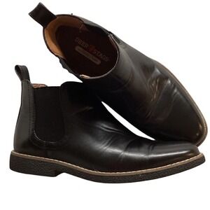 Deer Stags Zane Black Leather Memory Foam Chelsea Boots Mens Size 5M